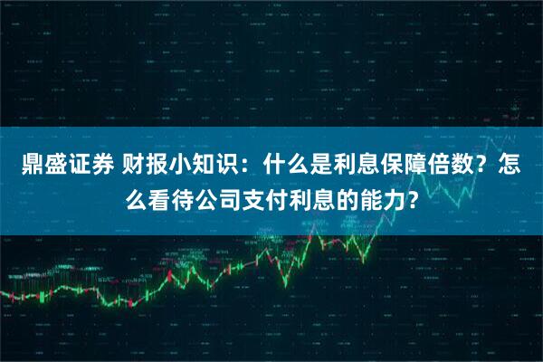鼎盛证券 财报小知识：什么是利息保障倍数？怎么看待公司支付利息的能力？