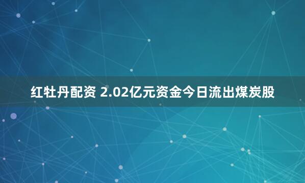 红牡丹配资 2.02亿元资金今日流出煤炭股